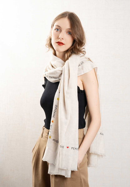 Scarf Hug Smile Scarf Oatmeal