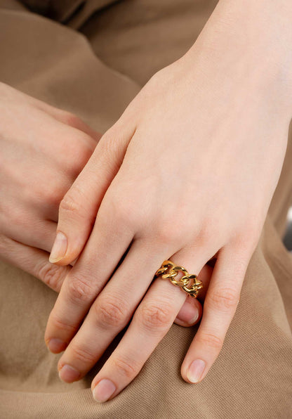LES CLEIAS | Thick Chain Ring - Gold