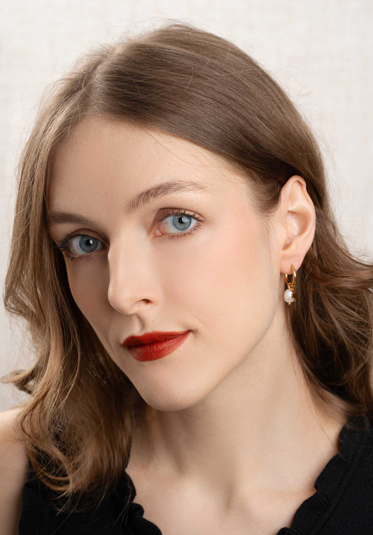 Earring White Star Earri Gold