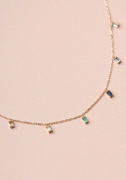 Necklace Square Stone Nec Multi