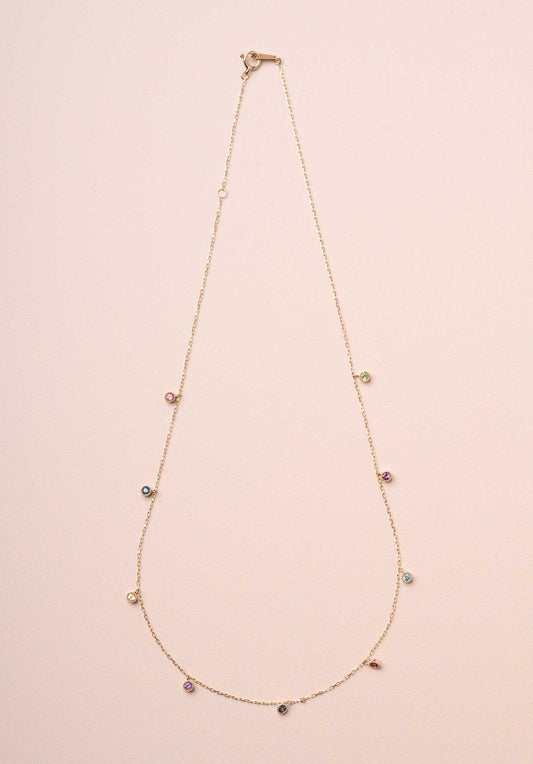 Necklace Round Stone Neck Multi