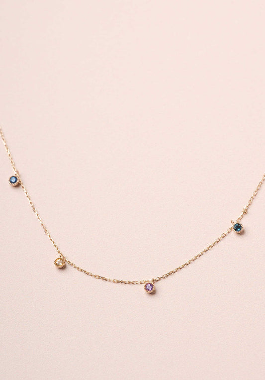 Necklace Round Stone Neck Multi