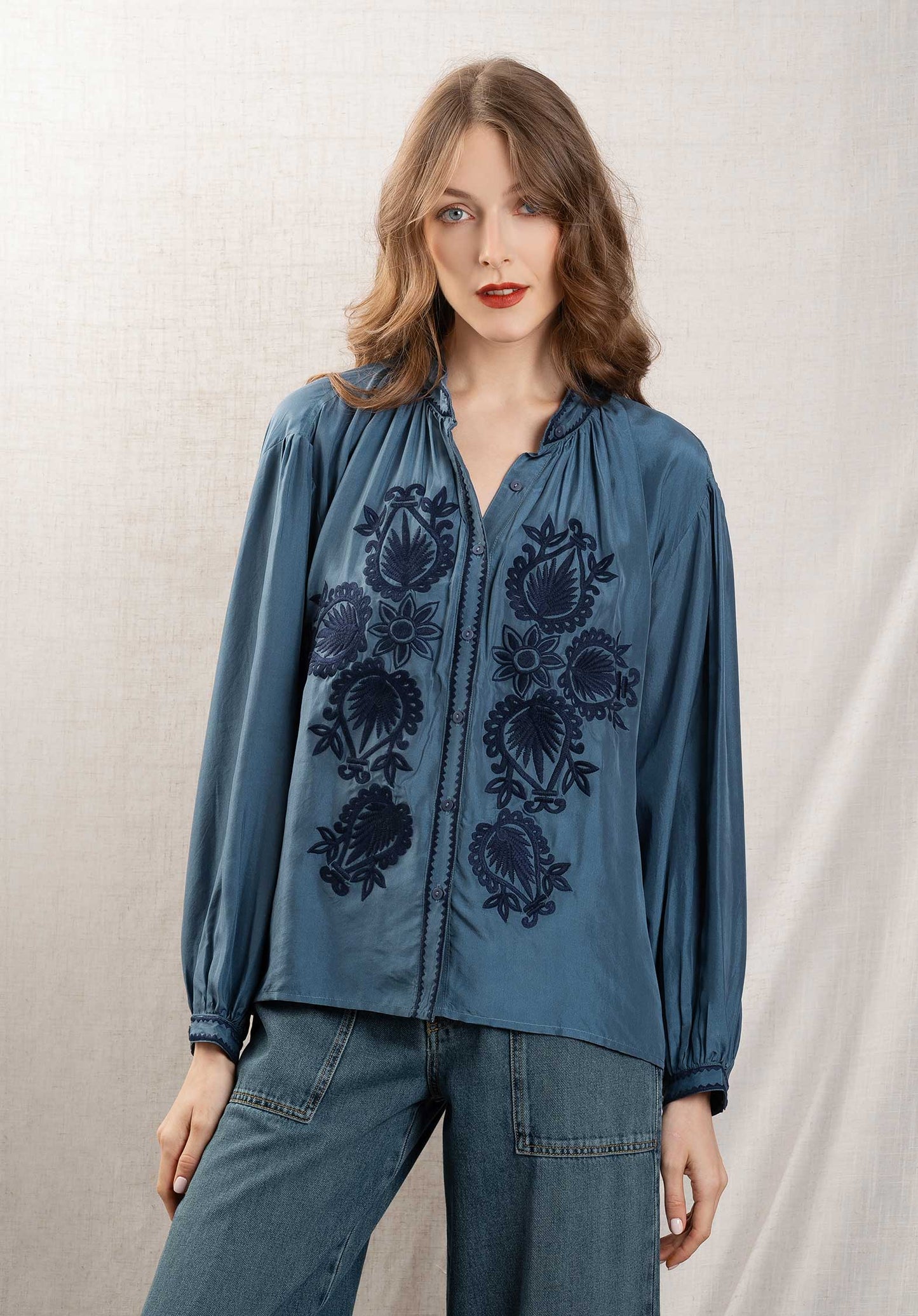 Blouse Soire Top Blue-Navy