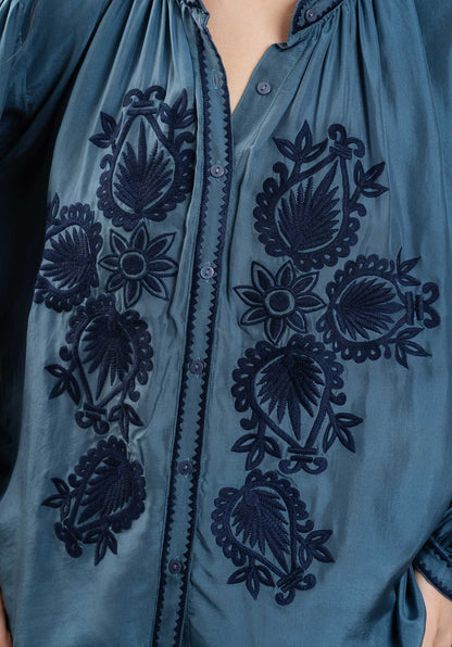 Blouse Soire Top Blue-Navy