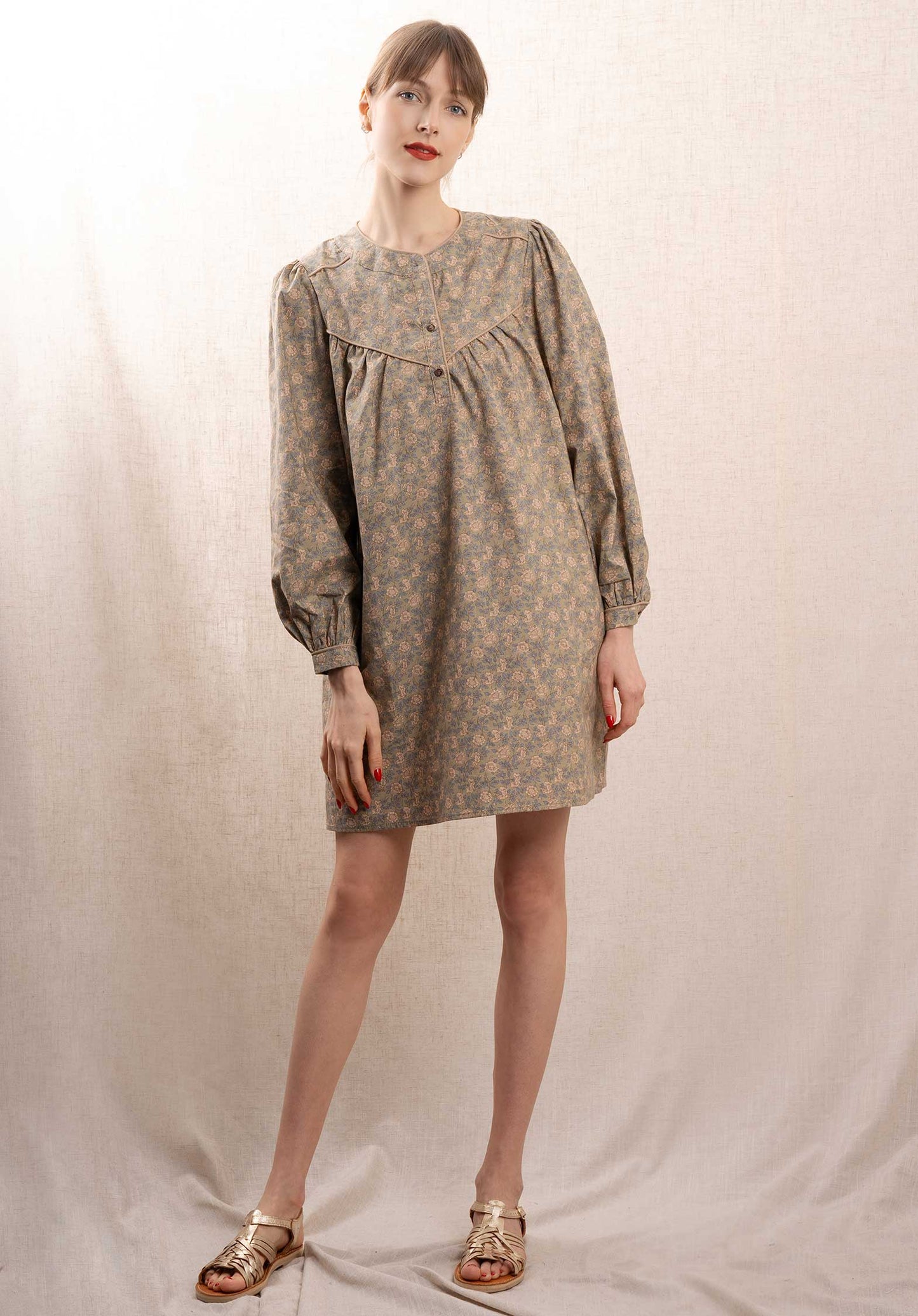 Dress 5167 Lt-Olive-Floral