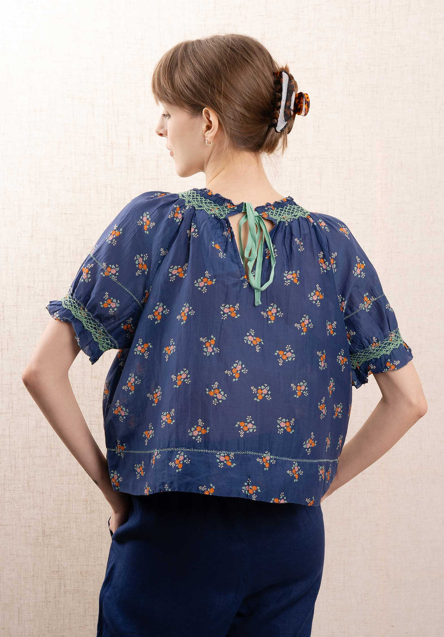 M.a.b.e Blouse Vivi Print S S Navy