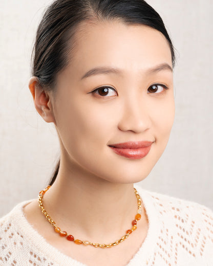 LES CLEIAS | Sophie Cornaline Necklace - Orange