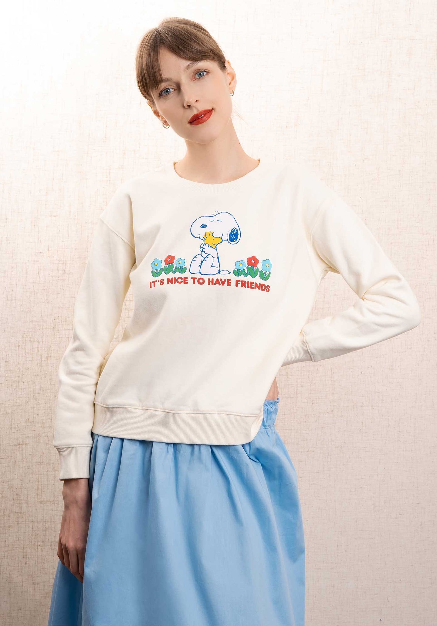 Sweatshirt Mardi Swea Mardi Sweater Ecru-Snoppy