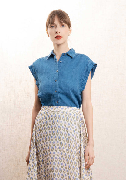 Denim Shirt Cara Bbcb616 02-Medium-Bleach