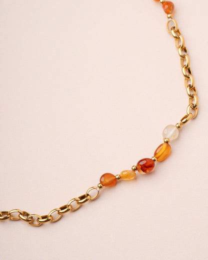 LES CLEIAS | Sophie Cornaline Necklace - Orange