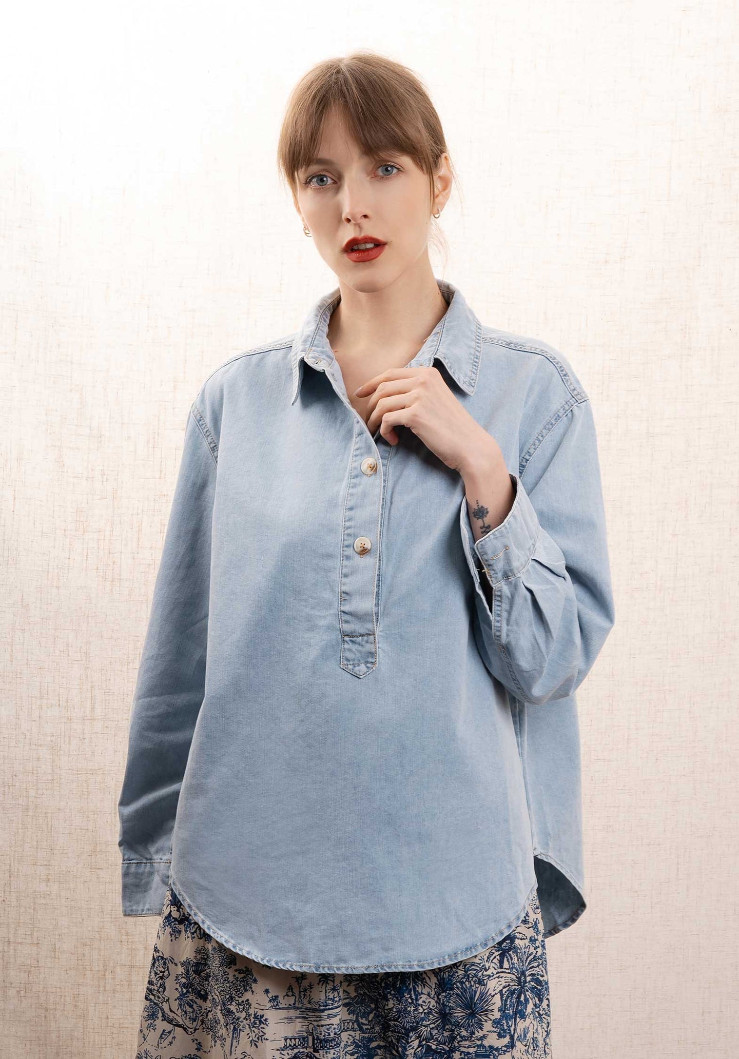 Blouse J0669 Jeans-Bleu