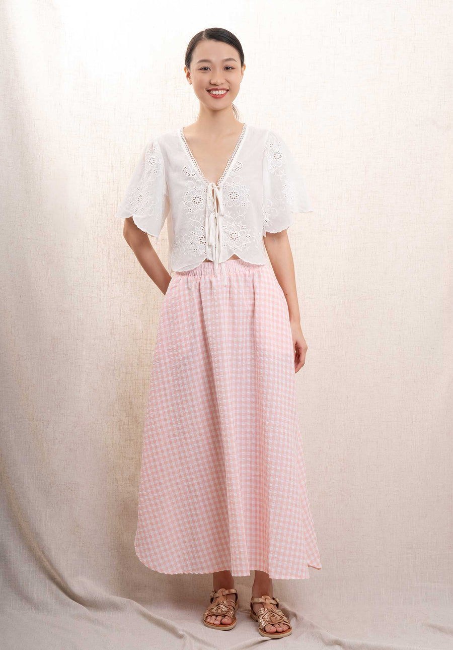 Skirt 6291 Pink-White