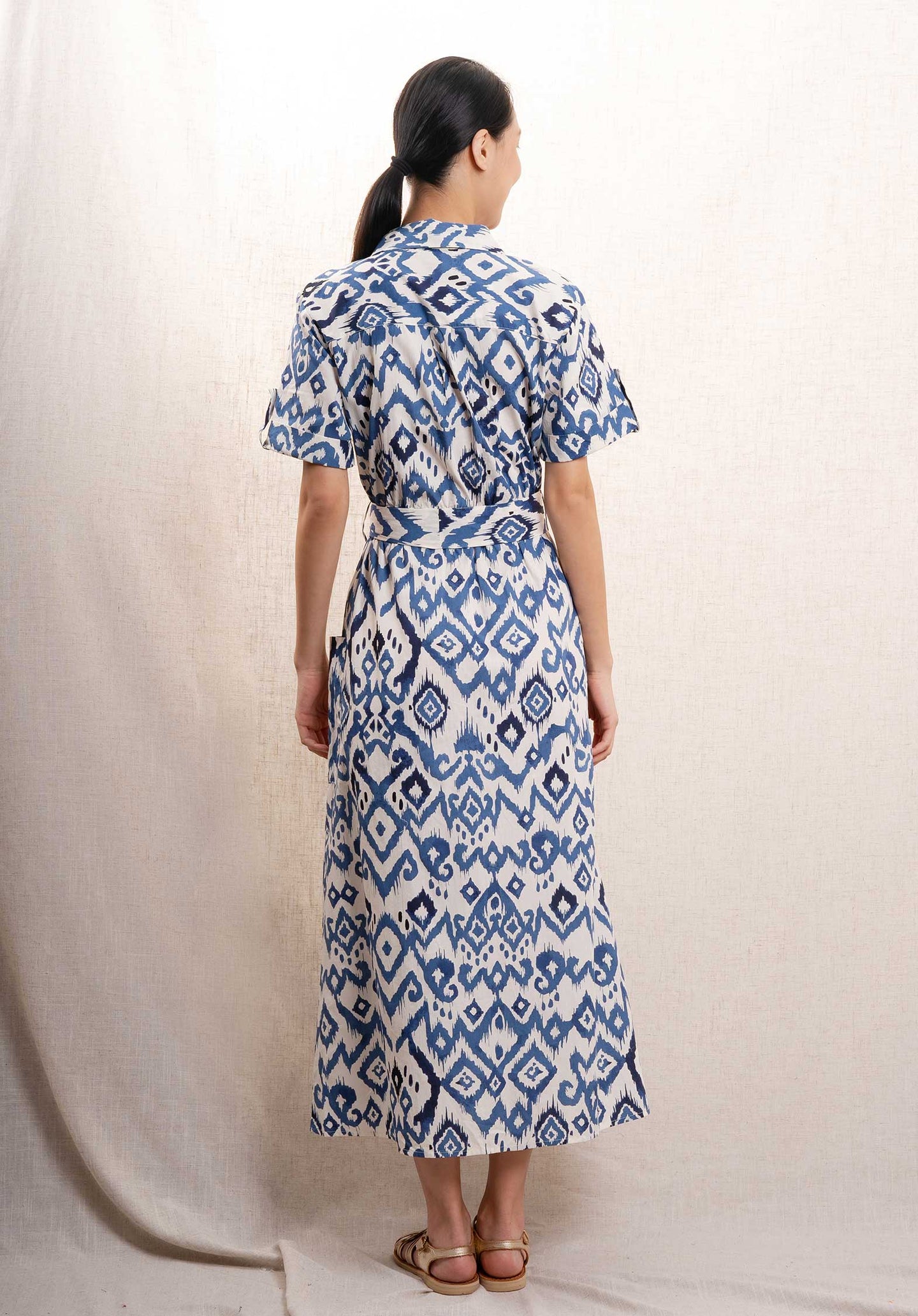 Dress Betty Ecru-Navy-Blue