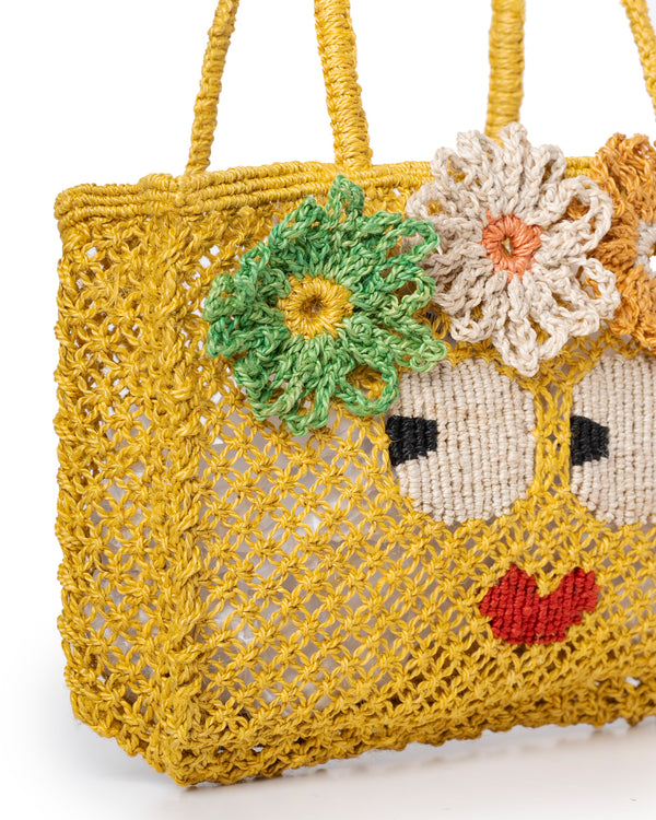 Women's Raffia and Jute Blend Beach Tote Bag – Sun-Kissed Yellow