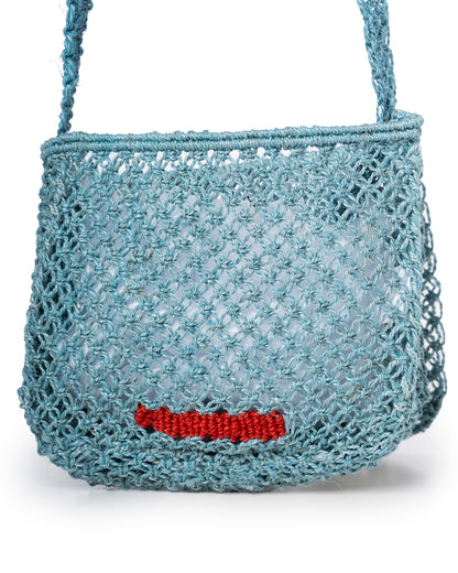 Women's Lola Jute Beach Bag –  Blue | Eco-Friendly Big Eyes Tote Sky