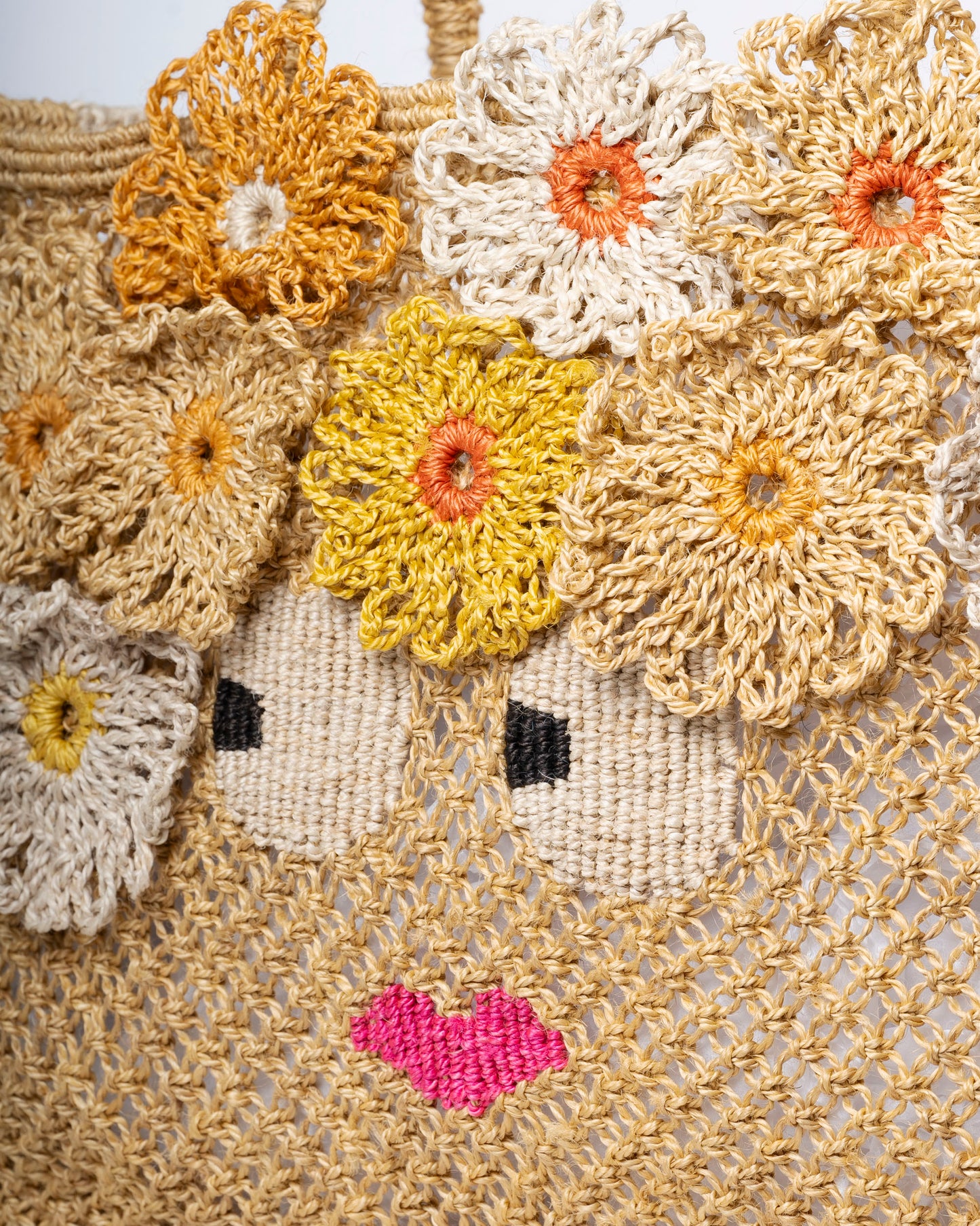 Carmen Small Handwoven Jute Beach Bag – Mustard Yellow