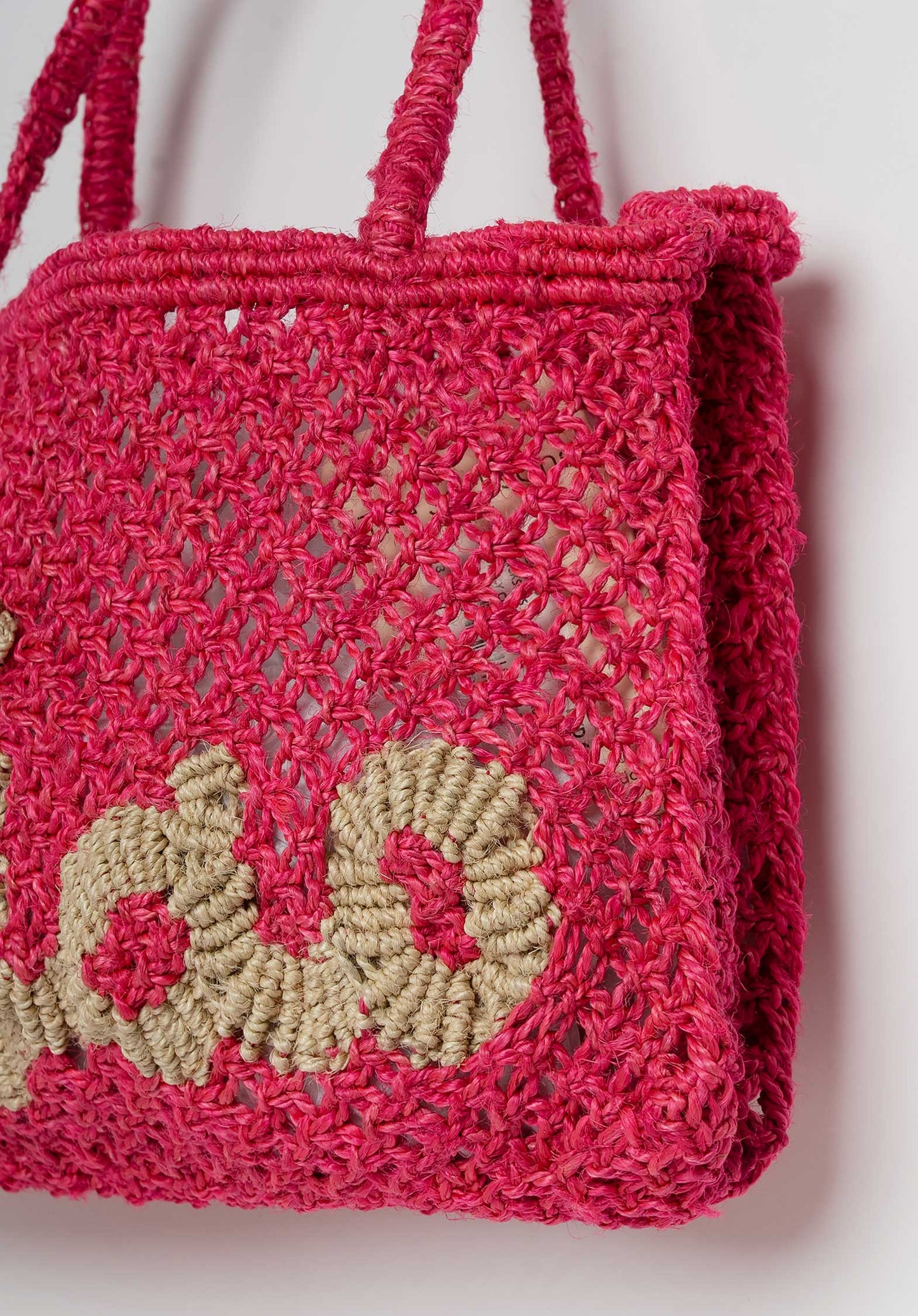 The Jacksons Tracy Ciao Jute Beach Bag - Hot-Pink