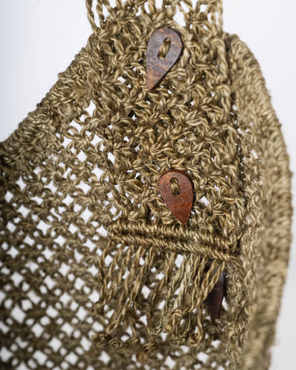 Women's  Jute Beach Tote Bag -  Drusilla Olive & Natural Raffia