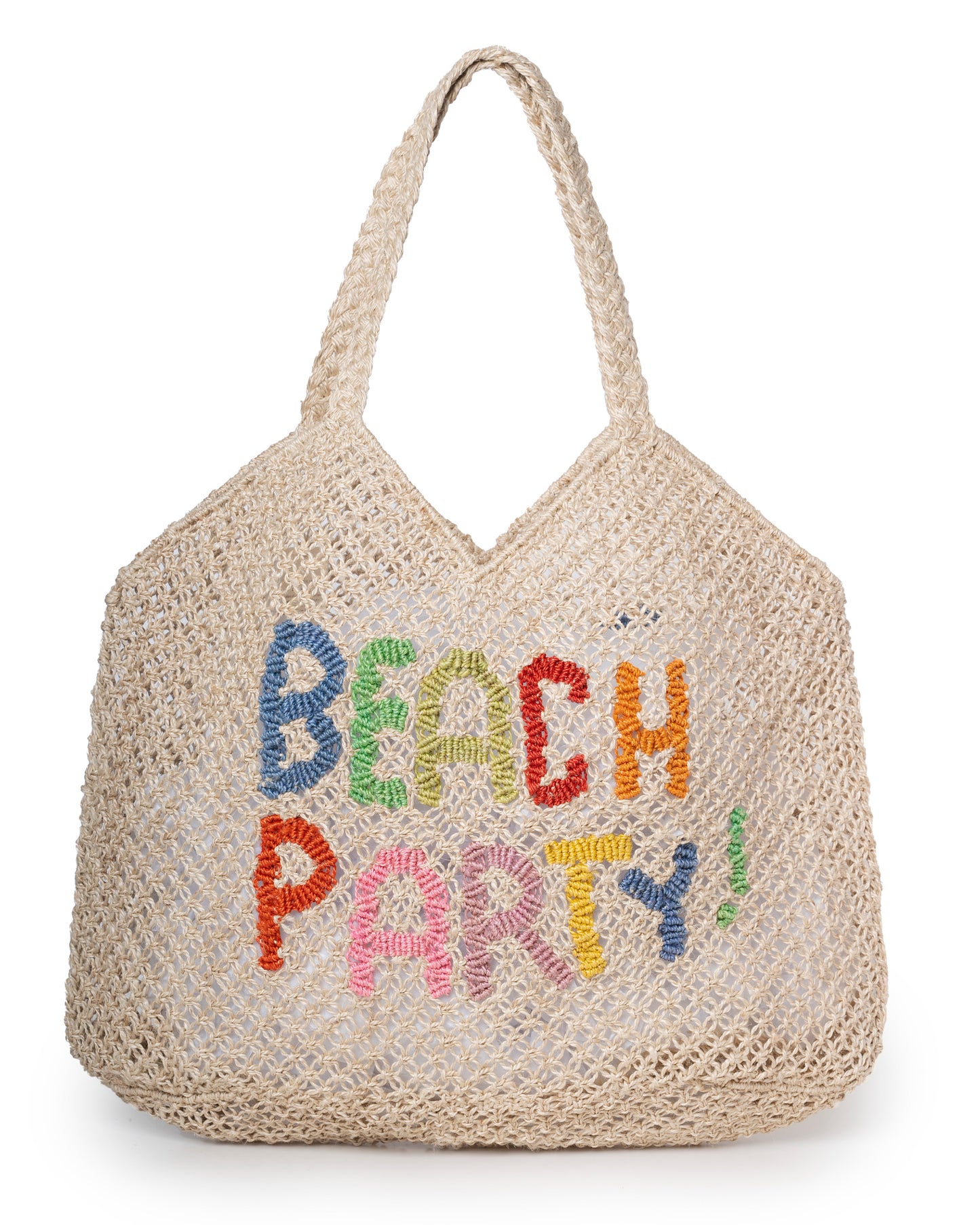 Unisex Handwoven Jute Beach Bag – Natural-Multi Artisan Tote
