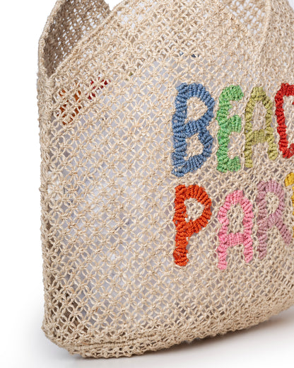 Unisex Handwoven Jute Beach Bag – Natural-Multi Artisan Tote