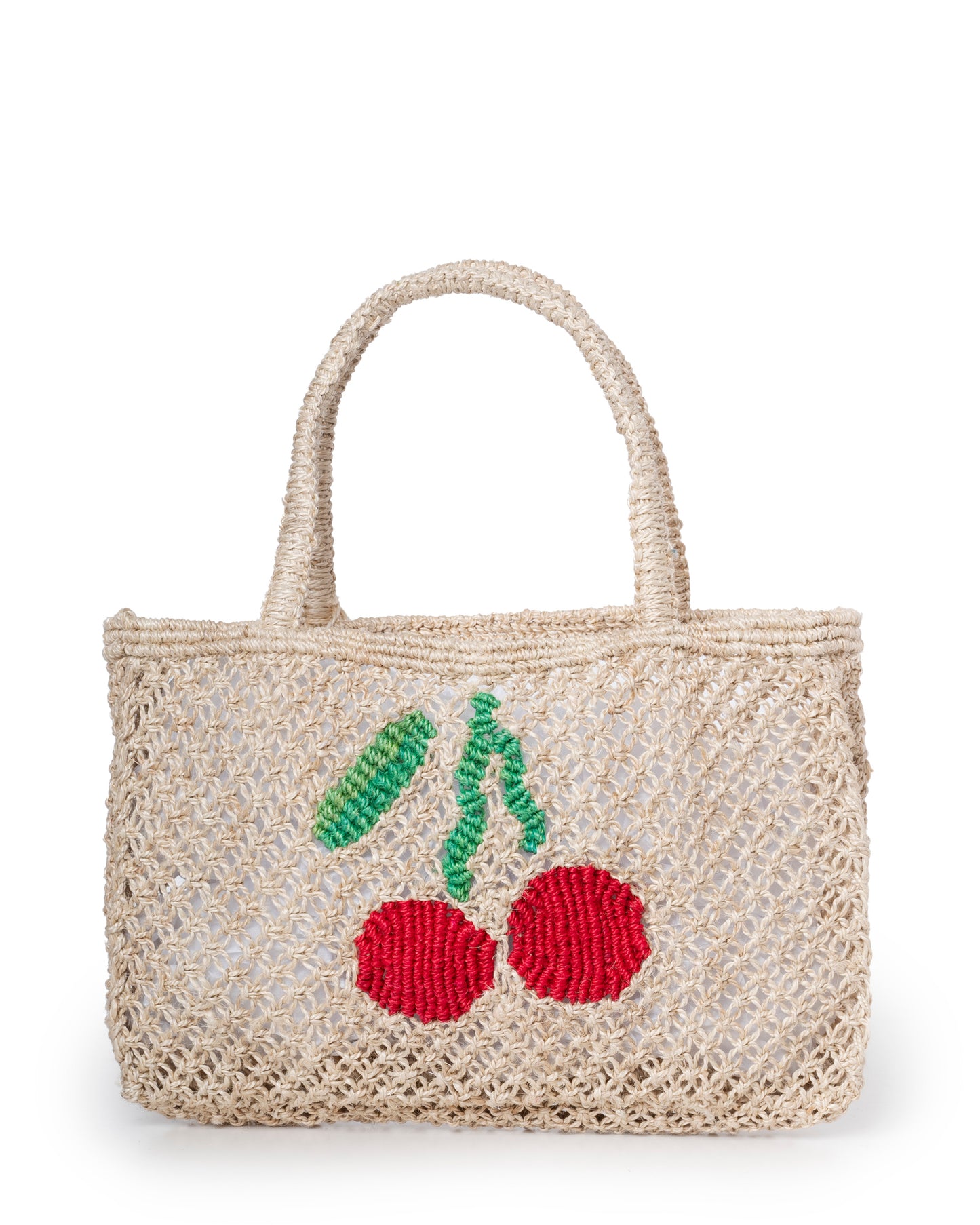 Variation 1: Women's Beach Bag Heavy Duty Canvas Fabric - Cherry Natural