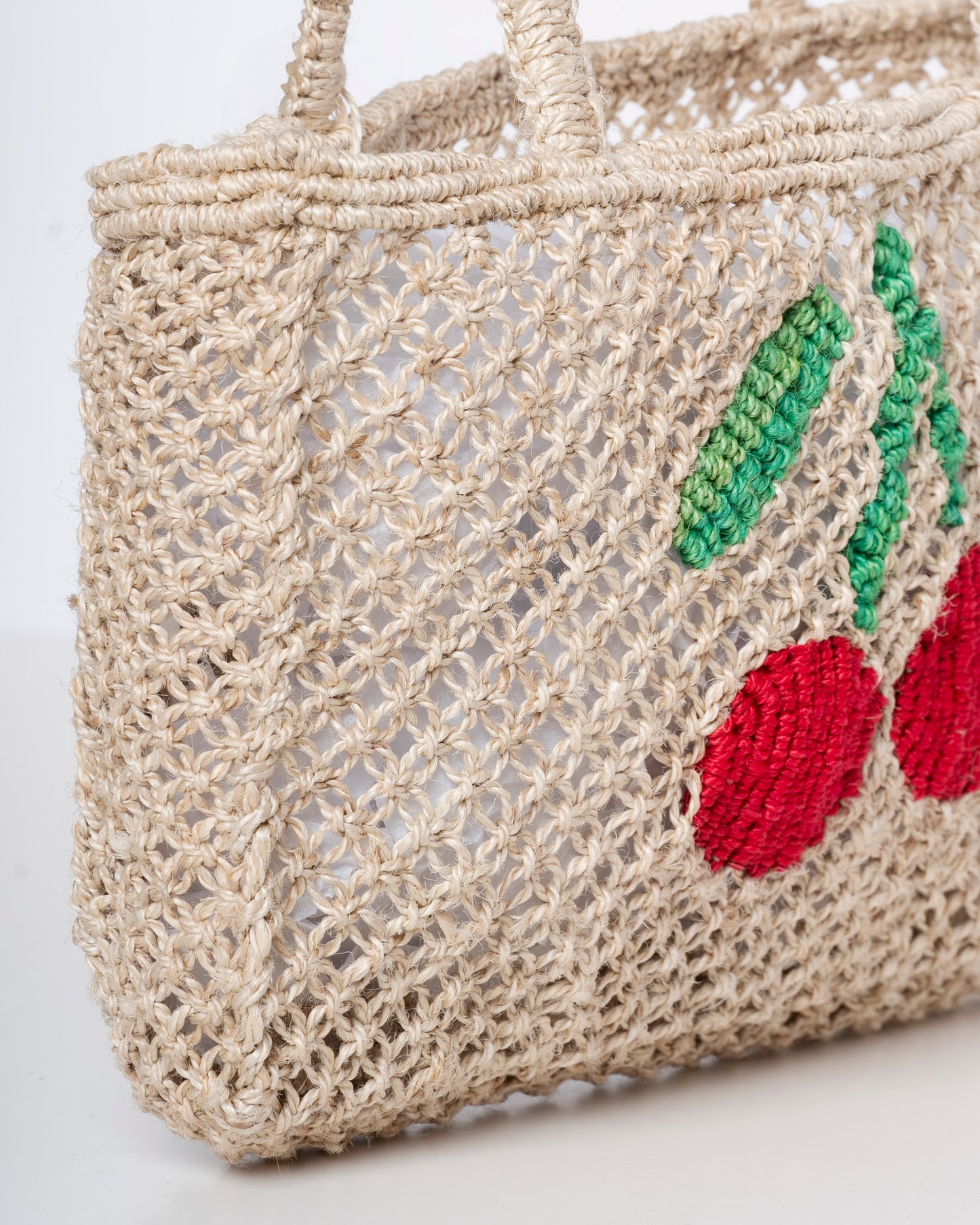 Variation 1: Women's Beach Bag Heavy Duty Canvas Fabric - Cherry Natural