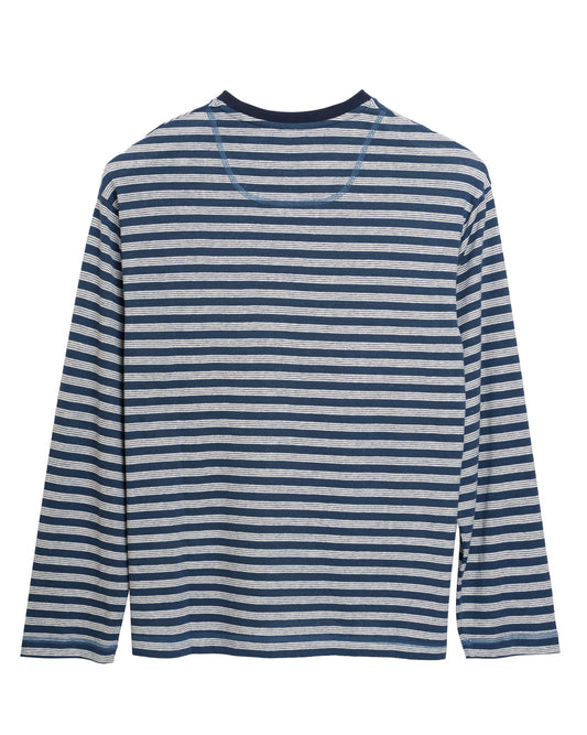 Garcon by Garcon | Striped Hemp-Blend Tee - Navy-Grey-Stripes