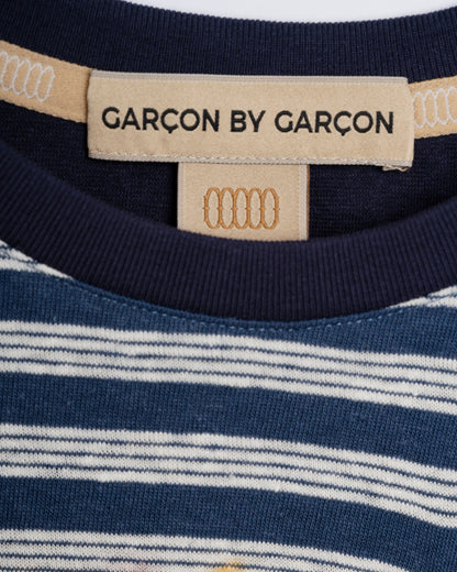Garcon by Garcon | Striped Hemp-Blend Tee - Navy-Grey-Stripes