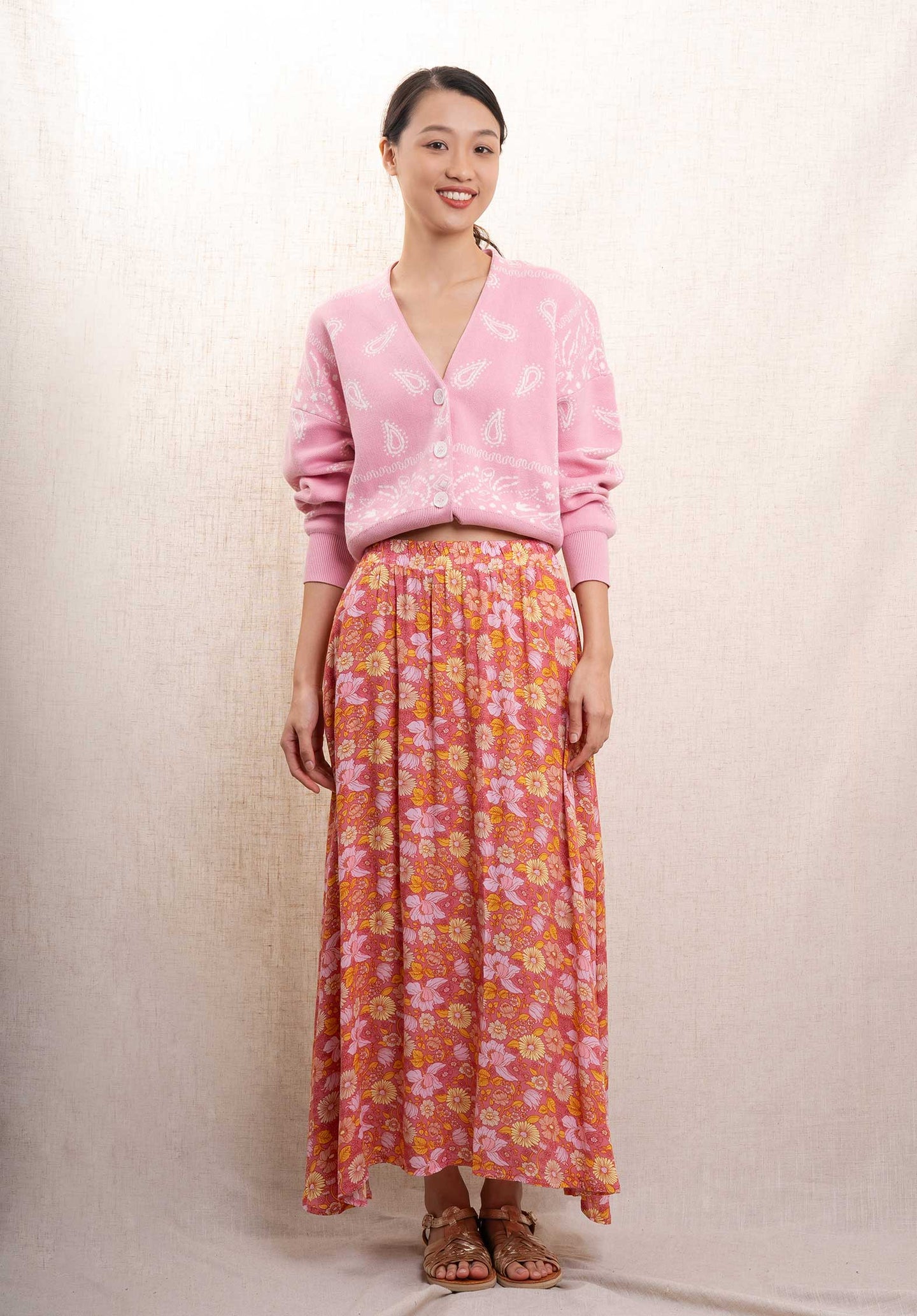 Skirt 6266 Pink-Flower