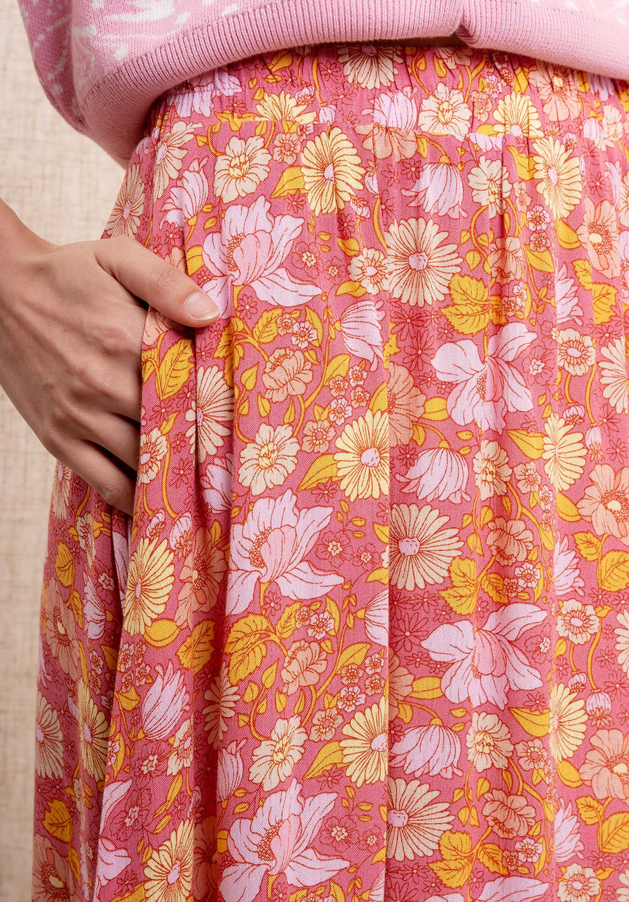 Skirt 6266 Pink-Flower