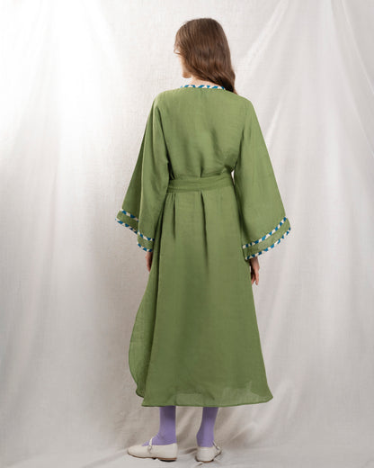 Women's Dress 100% Cotton Poplin - Primrose-Green