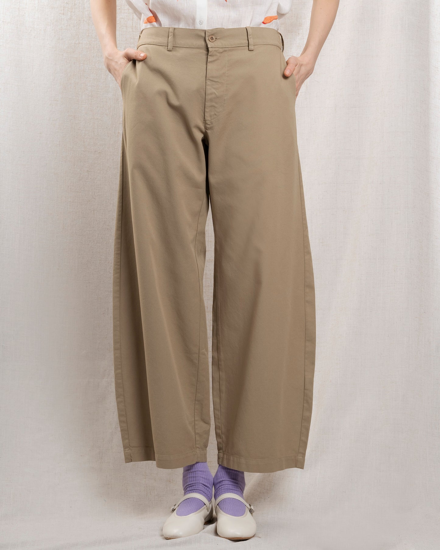 Women's Pants 100% Cotton Needlecord Fabric - Natural Sonora