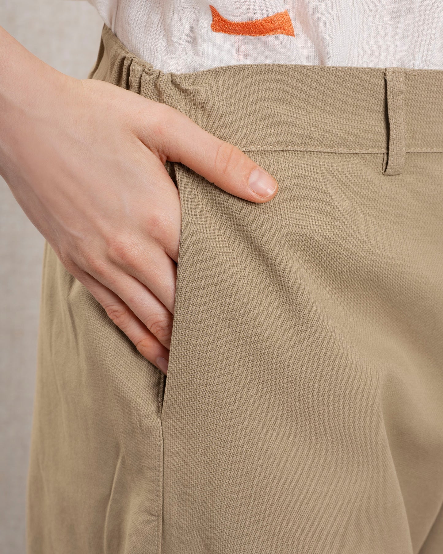 Women's Pants 100% Cotton Needlecord Fabric - Natural Sonora