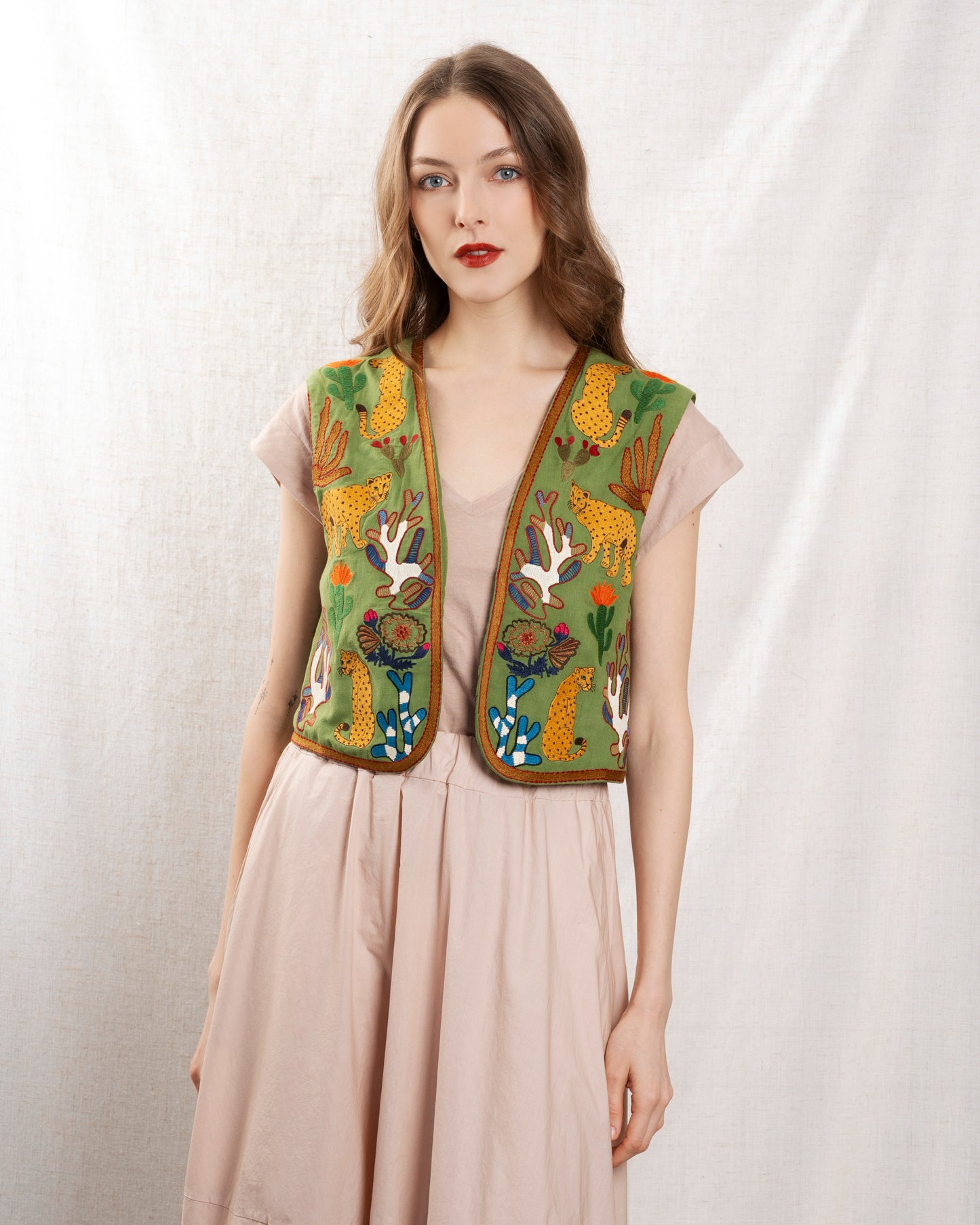 Women Gilet Congo Quilted Vest 100 Percent Polyester - Green