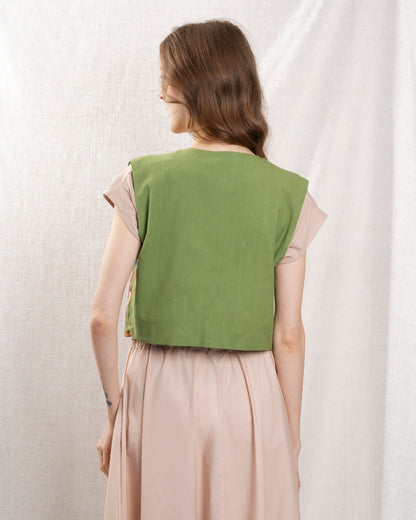 Women Gilet Congo Quilted Vest 100 Percent Polyester - Green
