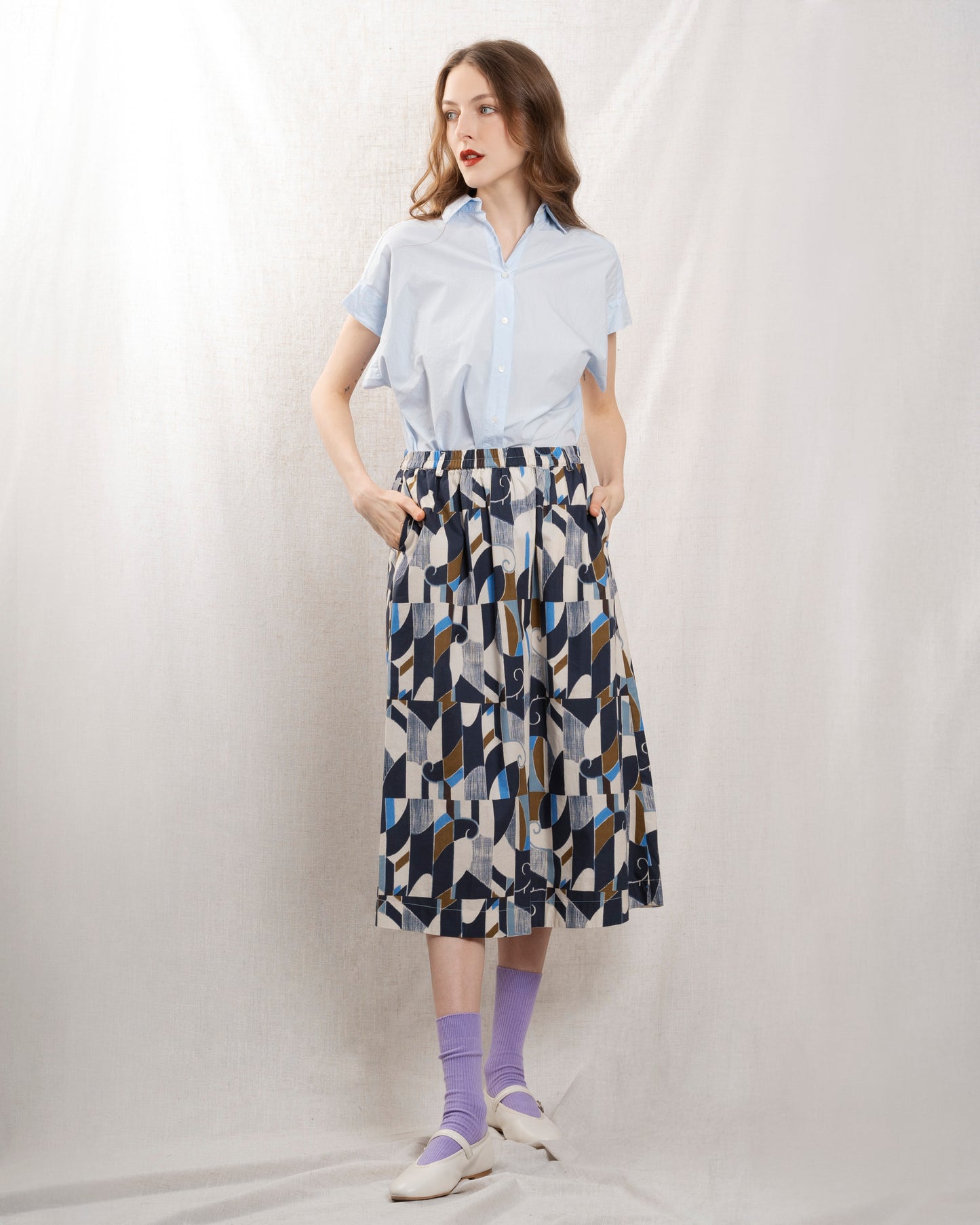 Skirt Jorda Bfjd623 01-Natural-Blue-Khak