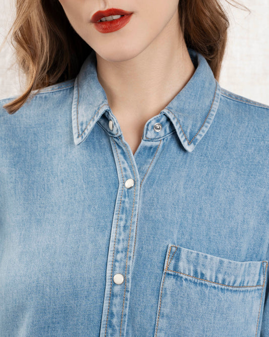 Denim Shirt Noa 7017 Faded-Indigo