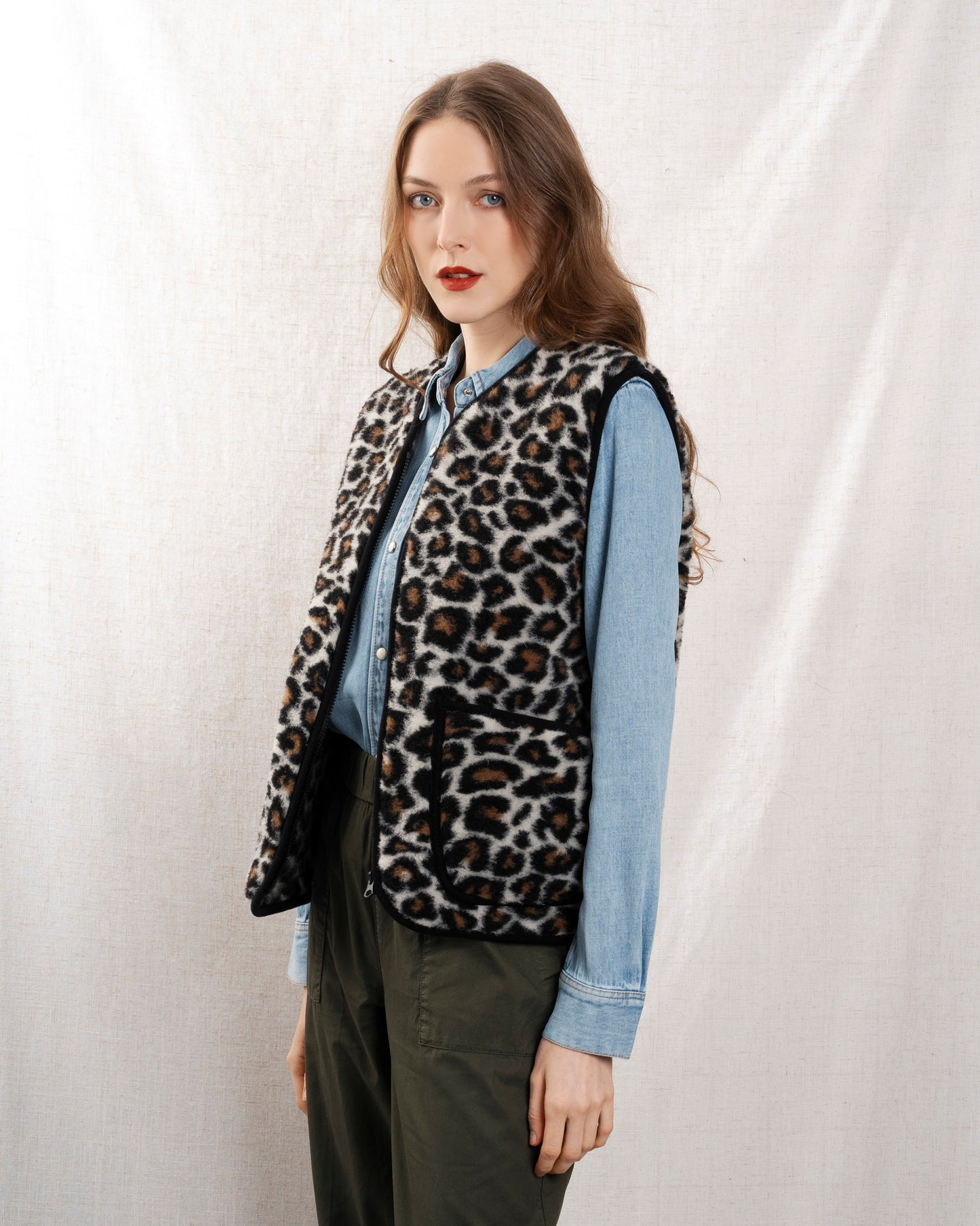 Vest Pepitko Pattern Leopard