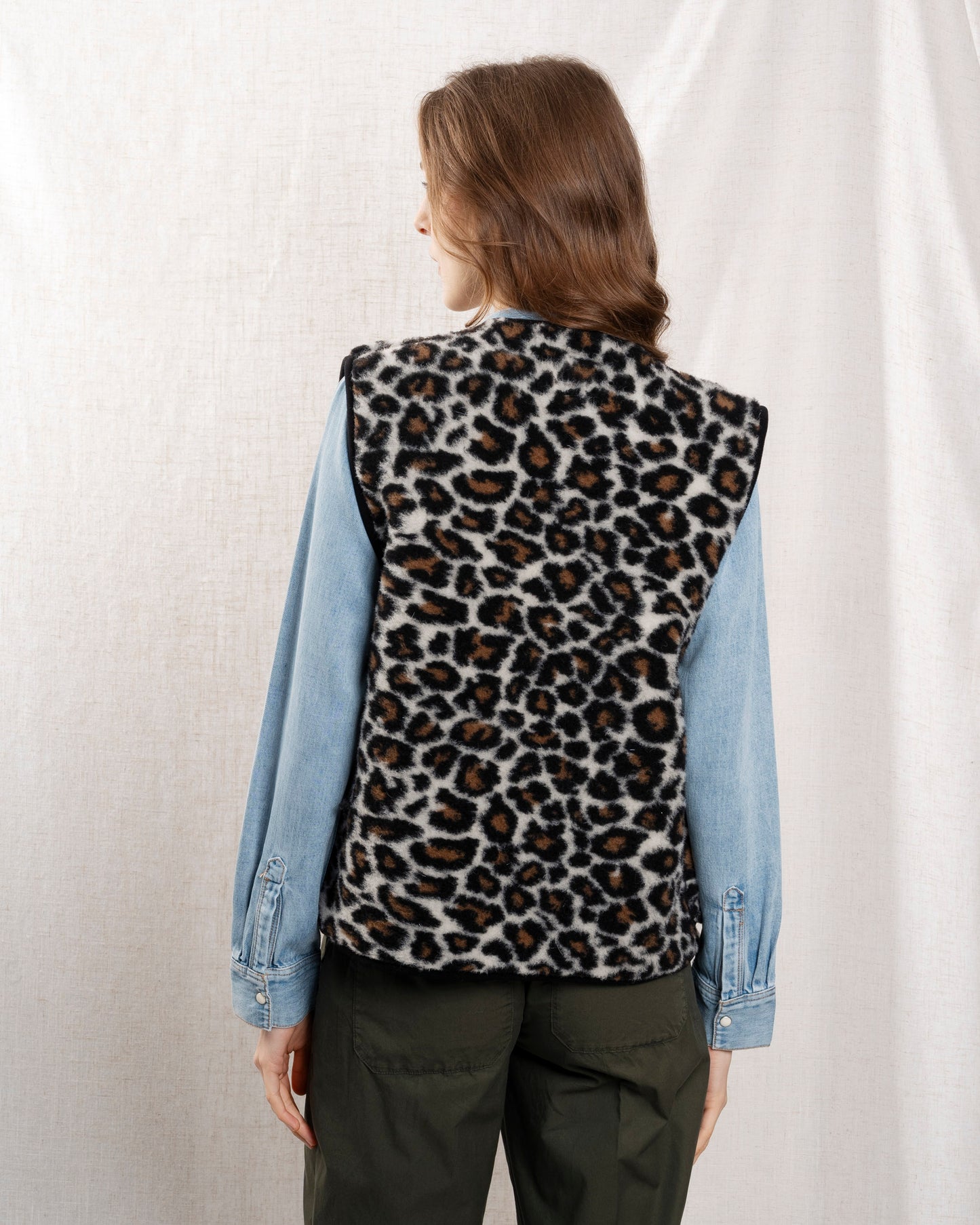 Vest Pepitko Pattern Leopard