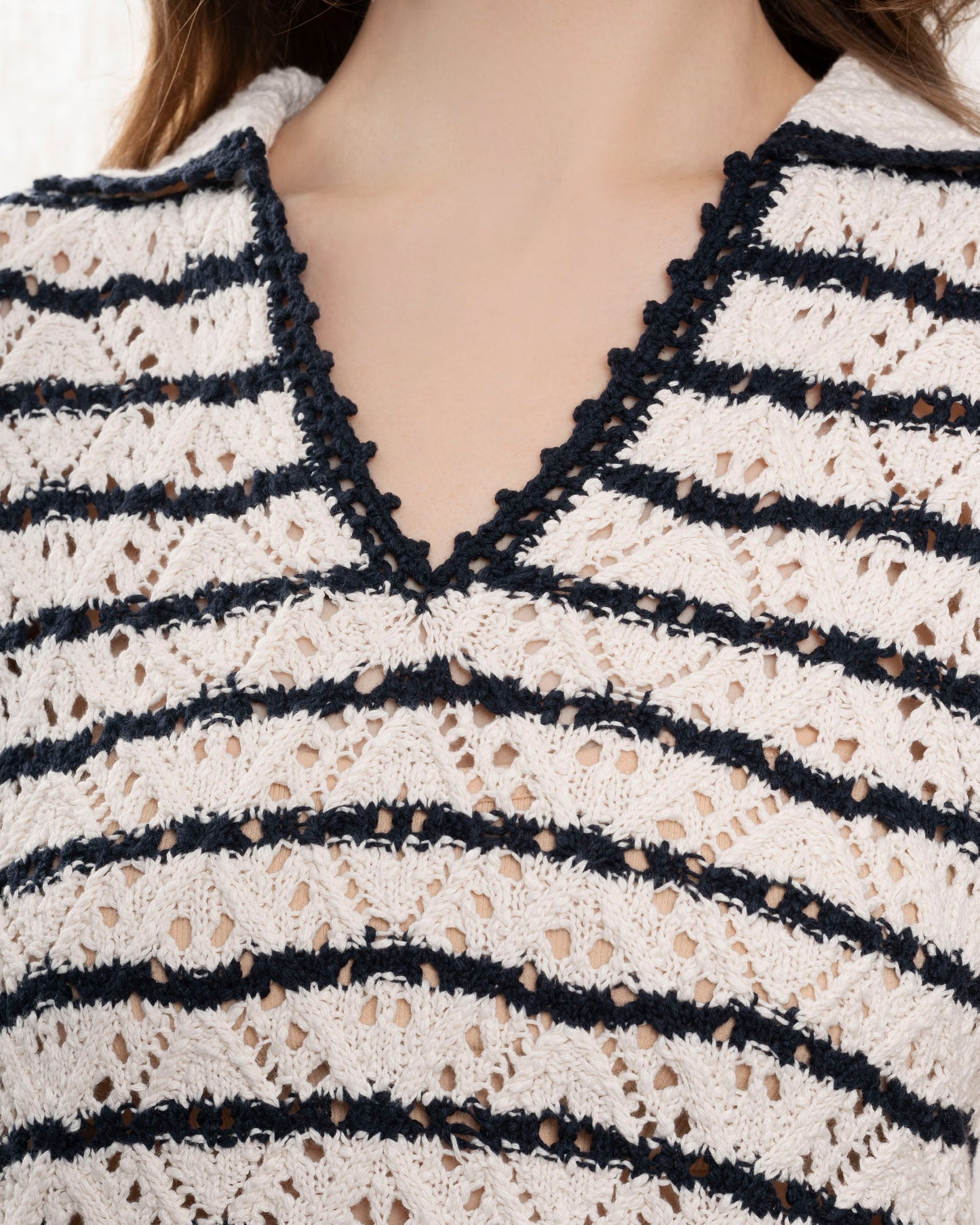 Pullover 5evc10-v15852 Ecru-Marine