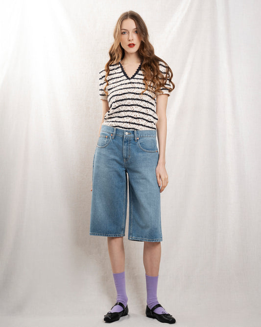 Pullover 5evc10-v15852 Ecru-Marine