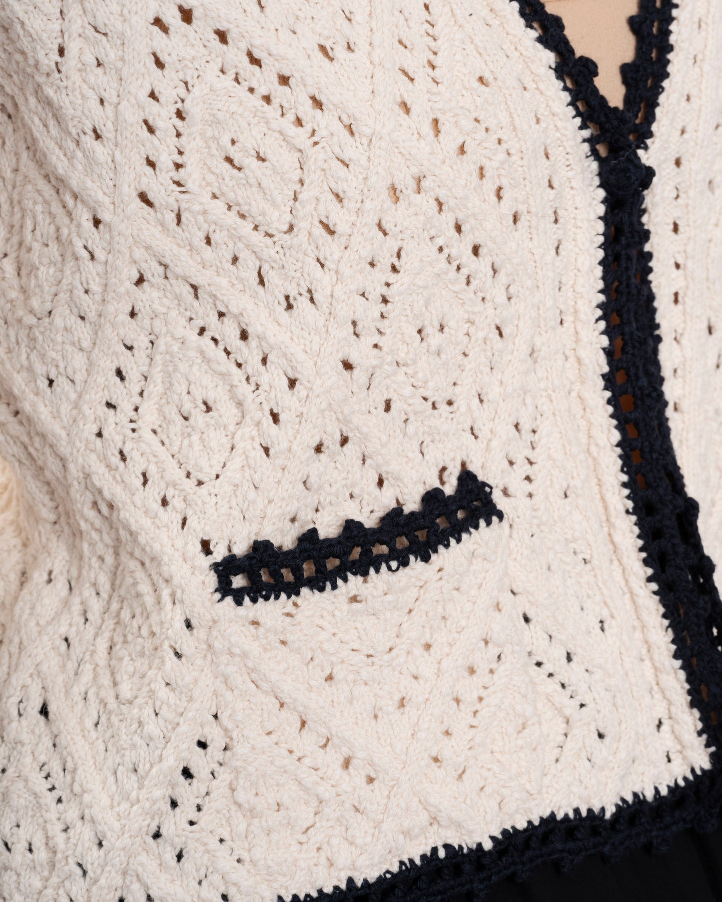 Cardigan 5evc10-v03851 Ecru-Marine