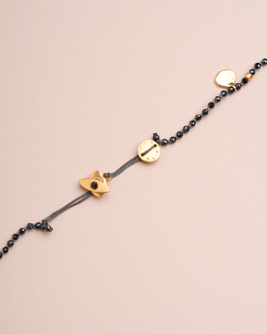 Necklace Smarties Short Gray-Spinel