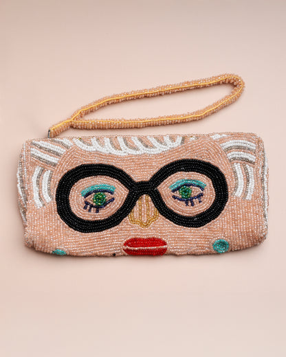 Women's Clutch Beaded Crystal Embellishment - Iris
