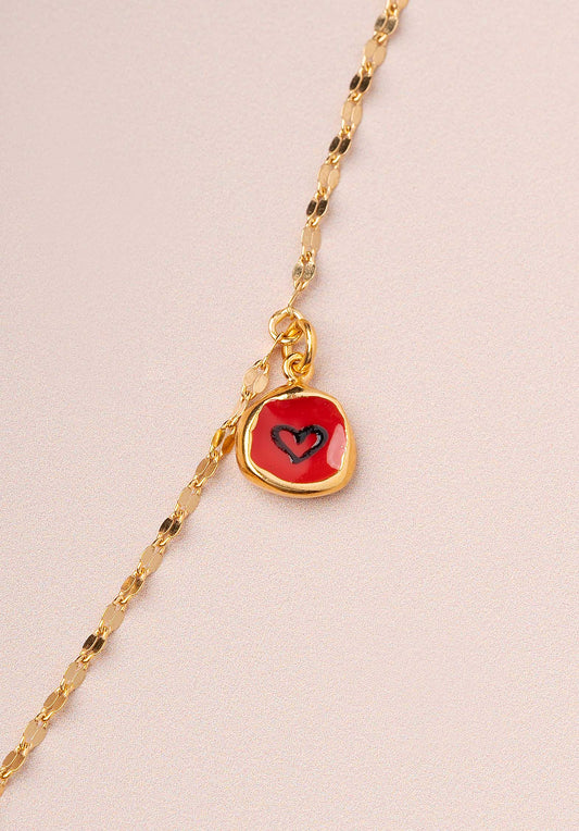 Necklace Ladybug Pendant Gold-Multi