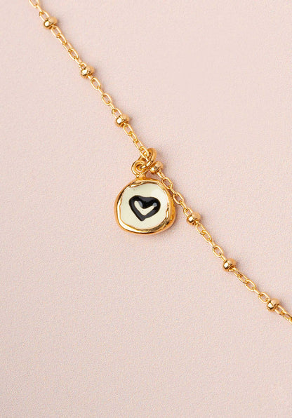 Necklace Bl Happy Face Pe Gold-Multi