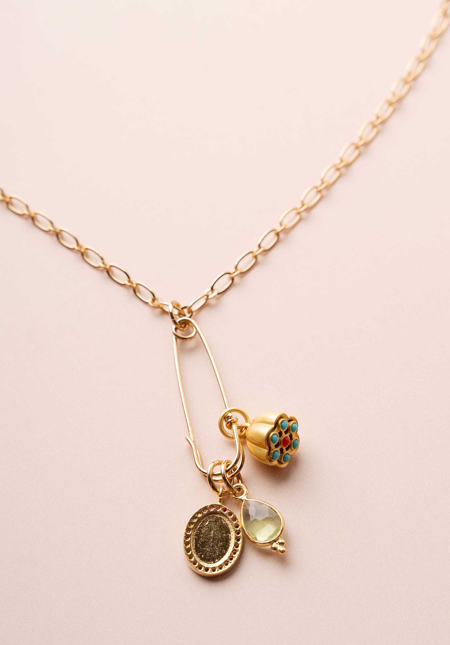 Necklace Patty Lt-Green-Gold