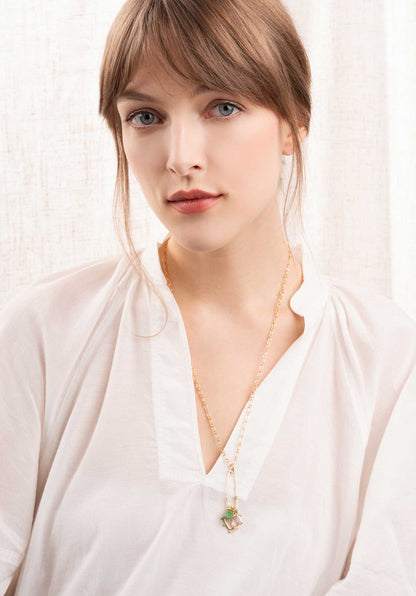 Necklace Patty Jade-Heart-Pink