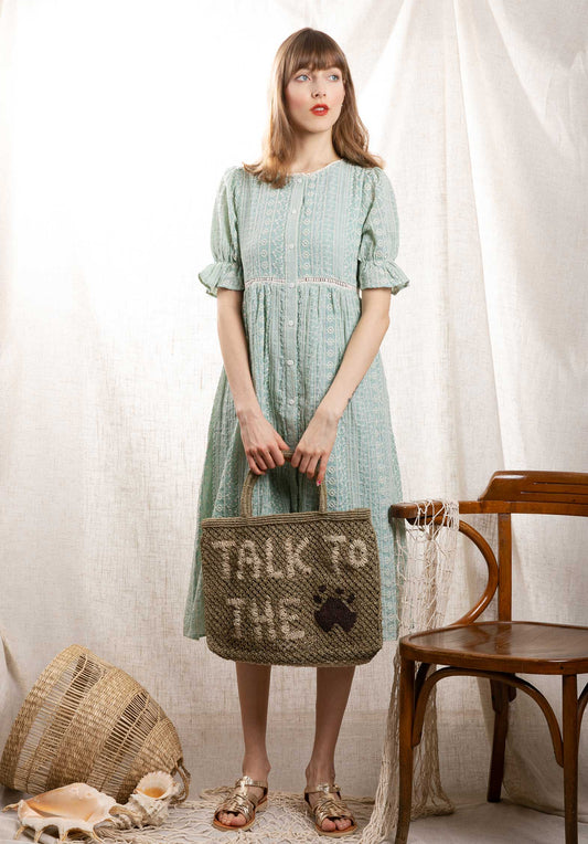 Beach Bag Talk To The Paw Khaki