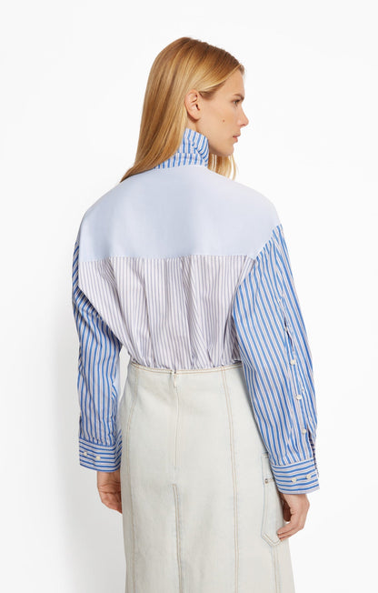 Roseanna Women's Blondie Belair Button-Down Shirt 100% Organic Cotton Poplin - Belair Bleu